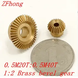 1 pair 1:2 brass bevel gear 0.5M20T 0.5M40T 90 Degree Brass Right Angle Transmission parts machine parts