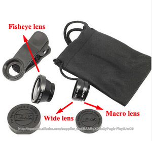 Clip universal clip objetivos 3 en 1 lente ojo de pez lente gran angular <span class=keywords><strong>macro</strong></span> del teléfono móvil para el iPhone 6 6 plus Fishey - Product Image 1