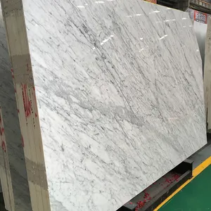 Pedra natural polida Carrara branco mármore laje para decoração Home