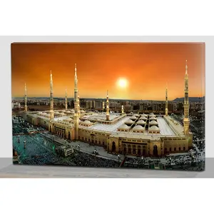 Painting Optical Fiber Canvas Decorations Islamic Wall Art for Home BES Vivid Digital Printing Requires 2 AA Batteries 3-7days