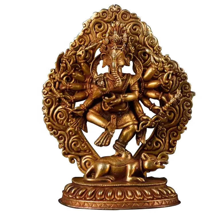 Handicraft Indian Antique Ganesha Statue Religious Art Collectible Ganesha Brass Statue