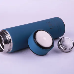 450ml Stainless Steel Water Bottle With Custom Logo For Tea Double Wall Insulated Thermoses Tea Bottle With Infuser Tea Strainer