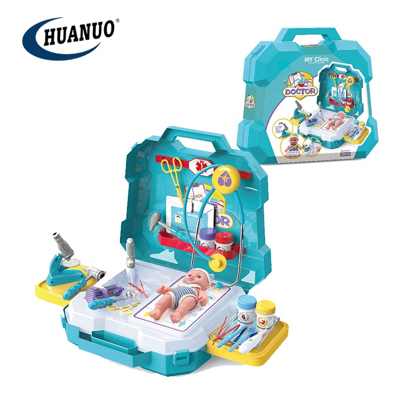 Детские развивающие медицинский ящик для ролевые игры, Комплект детских кубиков, игрушки из нержавеющей стали доктор набор игрушек 29 шт.