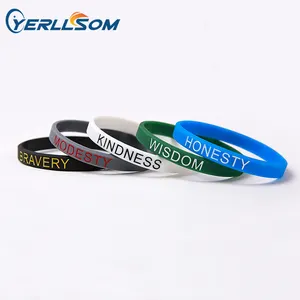 Wholesale 1/4inch Thin Silicone Bracelet Custom Silicone Charm Bracelet