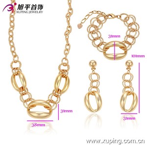 63235 Xuping Juego de Joyería Africana de Placas de Oro de 18k, Joyería de Moda Dubái, Última Moda en Joyería India, Joyería India - Product Image 3