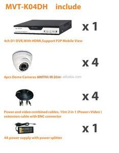 <span class=keywords><strong>Caméra</strong></span> de sécurité de <span class=keywords><strong>Surveillance</strong></span> CCTV système autonome <span class=keywords><strong>Kit</strong></span> 4 canaux CCTV HVR DVR NVR AHD DVR 4 pcs <span class=keywords><strong>caméra</strong></span> dôme - Product Image 3