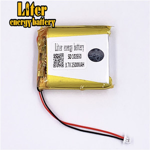Plug 1.0-2 P 3.7 V 103550 2500 mah ultra slim personalized Rechargeable li-ion batteries lipo battery with wire - Product Image 2