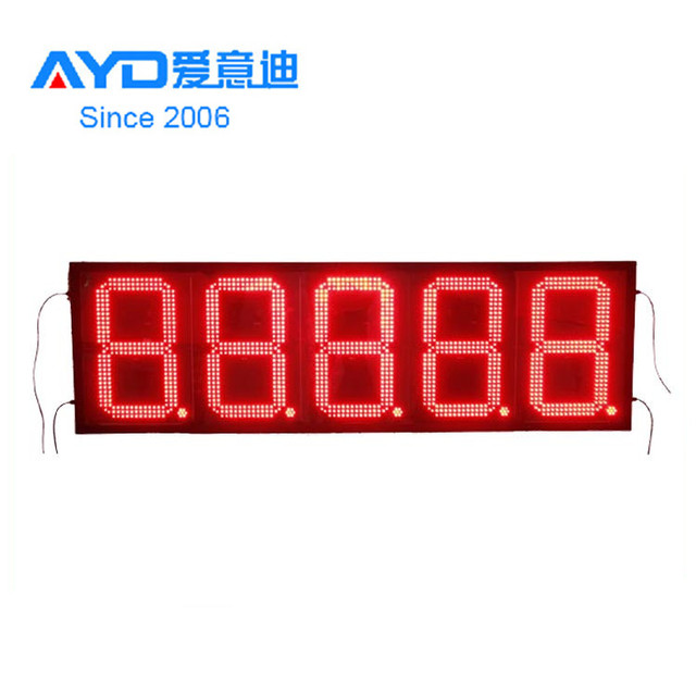 888.88 5 Digits Format Outdoor 7 Segment LED Display Wireless Control LED Gas Price Sign Changers