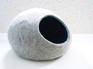 Grotte de chat en feutre chaud et écologique en peluche d'intérieur - Product Image 6