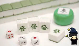 Conjunto de mahjong chinês de plástico