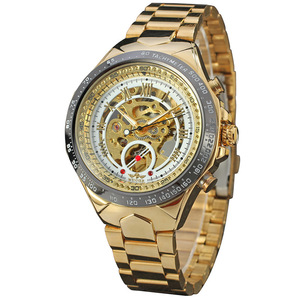 <span class=keywords><strong>WINNER</strong></span> Herren Golduhren Top-Marke Sportliches Design Automatische Mechanische Uhr Männliche Skelett-Armbanduhr mit Edelstahlband - Product Image 5