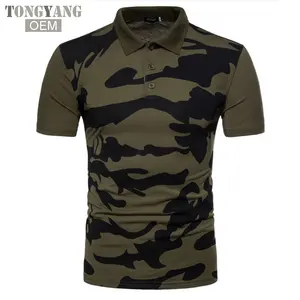 TONGYANG-Polo con estampado de camuflaje para hombre, con cuello vuelto Camiseta cómoda, 2018