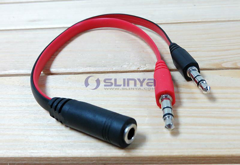 GC M0059: Cable De Audio, Conector Jack De 3,5 Mm A 2 RCA, 2 M En