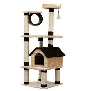 Cat tree house cat cave home con tunnel