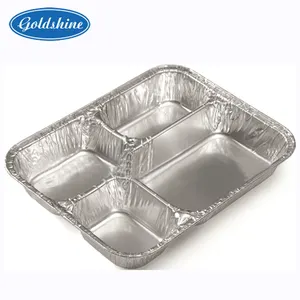 Food Grade Aluminium Lade 4 Compartiment Aluminiumfolie Container