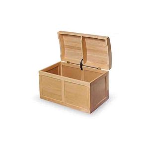 Grand coffre au trésor de pirate en bois multifonctionnel rectangulaire articulé boîte de rangement pour jouets et articles divers pour enfants - Product Image 4