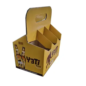Custom cardboard 6 pack beer bottle carrier six beer packaging boxes
