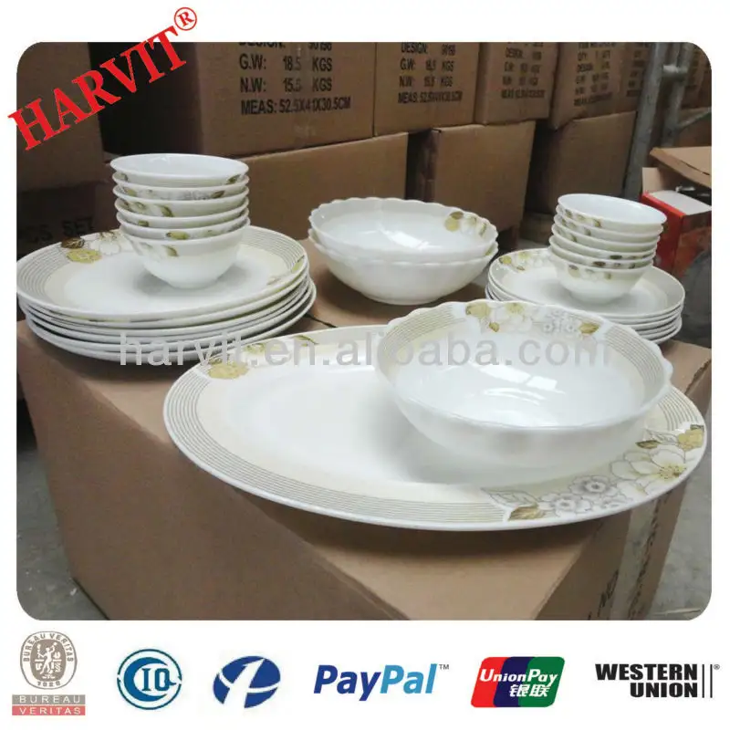 Hot Approved Dinnerware Dishes Sets For Dinner Dinning/ India Opal Glass Ware Dinner Set