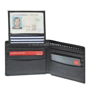 Portemonnee Rfid Lock Anti-Scannen Kaart Pakket Card Map Lychee Patroon Leather Pouch Wallet