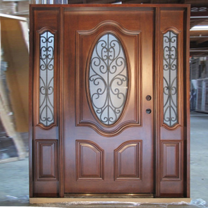 <span class=keywords><strong>Porte</strong></span> <span class=keywords><strong>d</strong></span>'<span class=keywords><strong>entrée</strong></span> de maison de luxe, designs traditionnels, demi-ovale, en verre et <span class=keywords><strong>bois</strong></span>, extérieur - Product Image 5