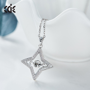 ดอกดาวสี่สี่จุดสร้อยคอ925เงินดาวรูปจี้สร้อยคอ - Product Image 4