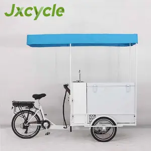 Vélo congélateur crème glacée vélo nourriture pousser vélo chariot roues avec parapluie à vendre