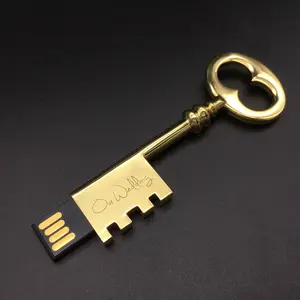 Custom shape usb stick chave chave de ouro antigo para 8gb 16gb