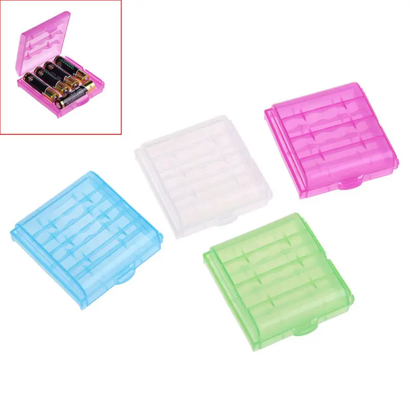 High Quality Battery Box 4X Hard Plastic Case Holder Storage Box Cover for Rechargeable 10440 14500 AA AAA Battery