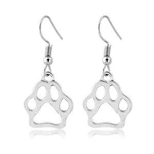 New Design Heart Gog Paw Drop Earrings Charm Hollow Pendant Hook earrings