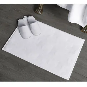 Toptan beyaz havlu floor_mat % 100% pamuk 350gsm duş oda zemin matı 50x80cm çin kat mat