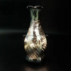 Wholesales new glass vase special design with LED lights for decorations