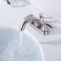 Robinet de salle de bain 2 poignées 4 pouces Centerset Robinet de lavabo sans plomb Mitigeur de lavabo avec bouchon de vidange Pop-up