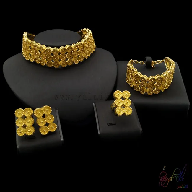 wholesale choke necklace set big costume jewelry sets heavy gold jewellery designs