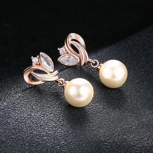 Boucles d'oreilles pendantes en imitation perle vintage de haute qualité, or rose, bijoux de mode pour femmes, cadeau de mariage ou d'anniversaire, vente en gros <span class=keywords><strong>E224</strong></span> - Product Image 3