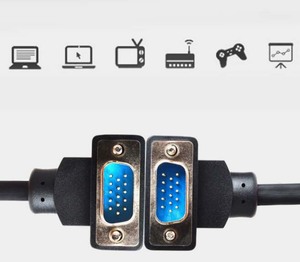 L-hình VGA âm thanh & Video Cáp với lên/xuống góc cạnh cắm xoắn đôi & kết hợp che chắn cho màn hình máy tính sử dụng trong kho - Product Image 5