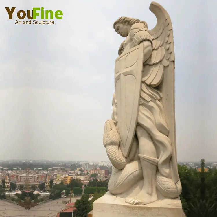 Luar Terkenal Archangel Patung Marmer untuk Gereja