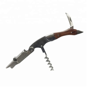 OEM vente en gros tout-en-un durable drôle en acier inoxydable multifonctionnel ouvre-bouteille qualité garantie tire-bouchon argent bon - Product Image 2