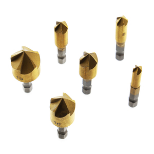 6PCS 5 <span class=keywords><strong>Flute</strong></span> Chamfer Mũi Khoan 1/4 "Hex Shank HSS 90 Độ Gỗ Các Cạnh Bớt Vuông Cutter Chamfer 6Mm-19Mm Mũi Khoan Khoan Bit - Product Image 4