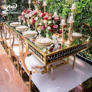 Mebel Besi Tahan Karat Mewah Meja Makan Kafe untuk Acara Pernikahan
