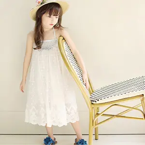 China Supplier Google Children Girls Sexy One Piece White Long Summer Dress