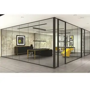 Wood and glass partition/ free standing partitions/ metal partition wall