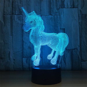 Gran oferta de luz nocturna de unicornio 3D para niños, 7 colores, <span class=keywords><strong>sensor</strong></span> táctil, cargador USB, lámpara de escritorio de mesa LED para regalo de Navidad, decoración de habitación - Product Image 3