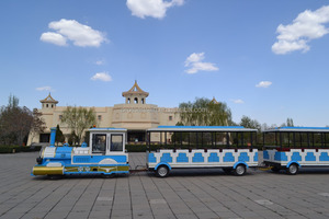Parque de atracciones de alta calidad de China 107 pasajeros camino Dotto turismo turístico eléctrico tren sin rieles - Product Image 6