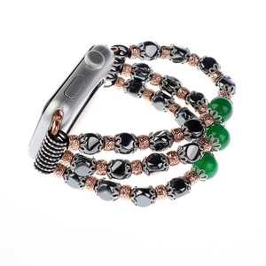 Estiramiento elástico reemplazo pulsera para iwatch reloj, natural piedra Ágata pulsera para <span class=keywords><strong>Apple</strong></span> Watch correas mujeres - Product Image 3