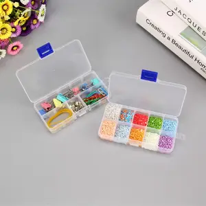 10 Lưới Có Thể Điều Chỉnh Trong Suốt Nhựa Hộp Lưu Trữ Cho Thành Phần Nhỏ Công Cụ Đồ Trang Sức Box Bead Thuốc Tổ Chức Nail Art Mẹo Trường Hợp - Product Image 3