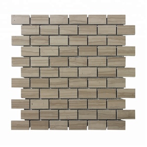 Mosaico de mármol de madera de Atenea pulido 1 "x 2", mosaico de ladrillo - Product Image 1