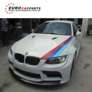 body kit for 3 series E92 to M3 wide Style with front bumper hood cover fender ducts over fenders rear bumper FRP CF material