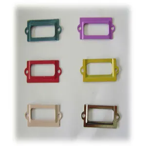 colorful metal label holder for scrapbooking