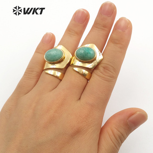WT-R310 Wholesale Metal Electroplated Stone <strong>Ring</strong> Adjustable <strong>Rings</strong> Geometric Shape Elegant for <strong>Jade</strong> <strong>Rings</strong> - Product Image 5