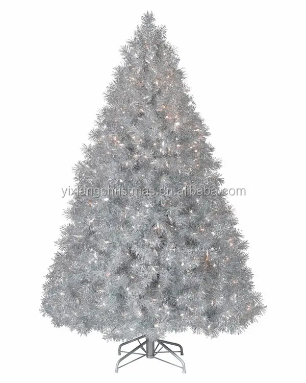 הלבן אלפיני אשוח טינסל עץ חג המולד מלאכותי.